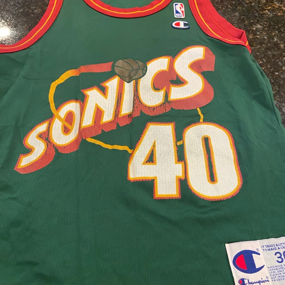 Champion Green Basketball Jersey with Red and Yellow Trim